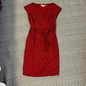 Boden red with black pattern dress